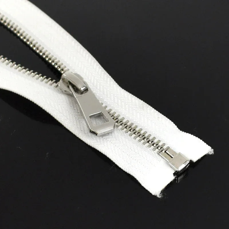 5/120Pcs 35-85cm 5# Metal Zippers Open-end Zip Tape Gold Sliver Teeth Open-End Zipper Repair DIY Clothing Bags Sewing Accessories