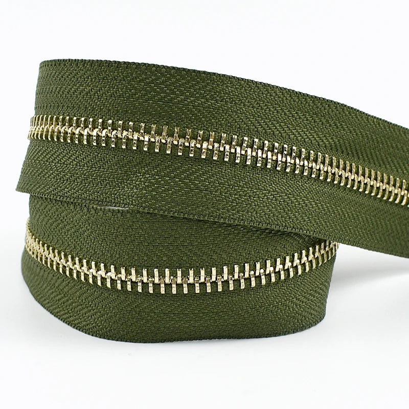 2/70Yards Meetee 5# Metal Zippers Tapes for Sewing Garment Bags Clothes Jacket Zipper Repair Kits Tailor Crafts Accessories