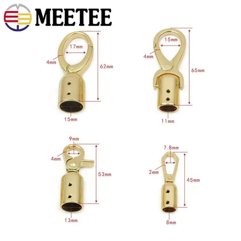 8/300Pcs Meetee Metal Buckles Bag Handle Strap Belt Cap Hook Lobster Snap Clip Clasp Buckle Handbag Hanger Hardware Accessories