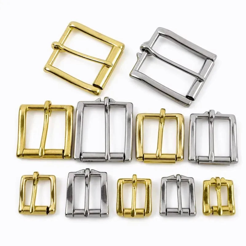 3/100Pcs 13-38mm Stainless Steel Brass Belt Roller Buckle Single Pin Heel Bar Buckles Leather Craft Bag Strap Webbing Hardware