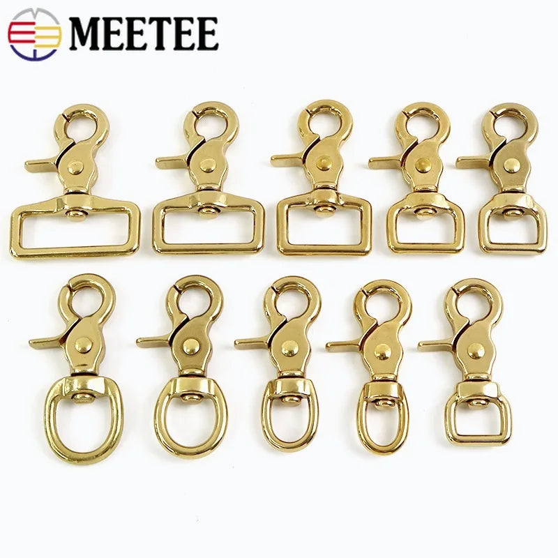 2/70Pcs Metal Buckles 10-38mm Solid Brass Trigger Snap Hook Swivel Lobster Clasp Handbag Strap Trigger Carabiner Spring Hooks