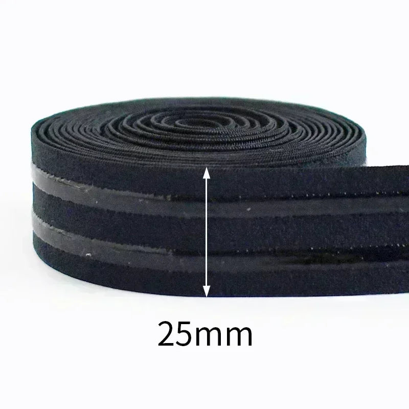 8/210M Meetee Black Silicone Elastic Bands Underwear Non-slip Rubber Tapes Waistband Belt Stretch Ribbon DIY Sewing Accessories