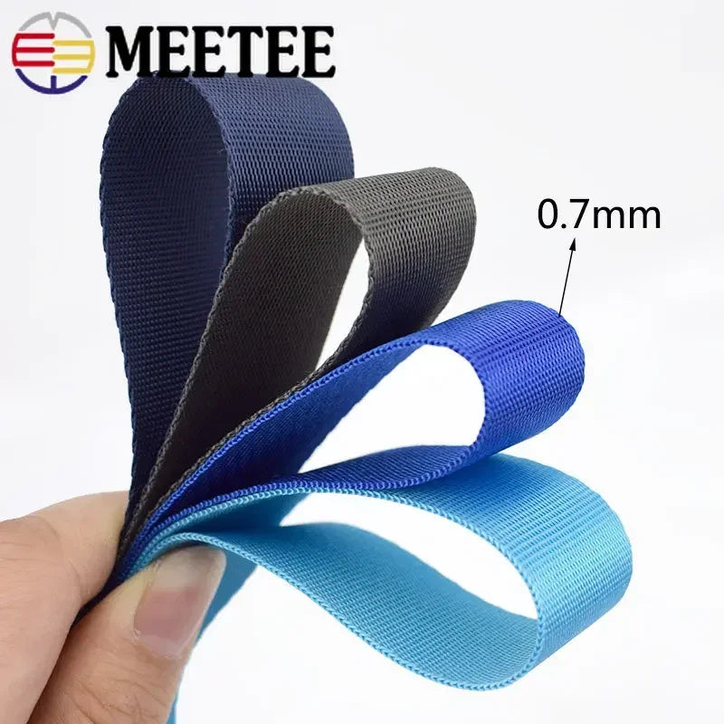 8/200Meters Colorful Nylon Webbing Strap 20-50mm Decor Ribbon Backpack Safety Belt Bias Binding Tape DIY Clothes Sewing Accessories