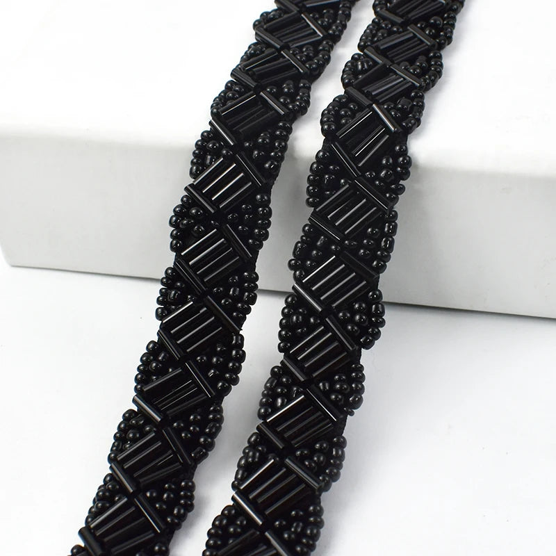 2/60Yards 15mm Beaded Lace Trim Clothes Dress Ribbon Tape Headware Fringe Webbing Handmade Decoration Band DIY Sewing Accessories