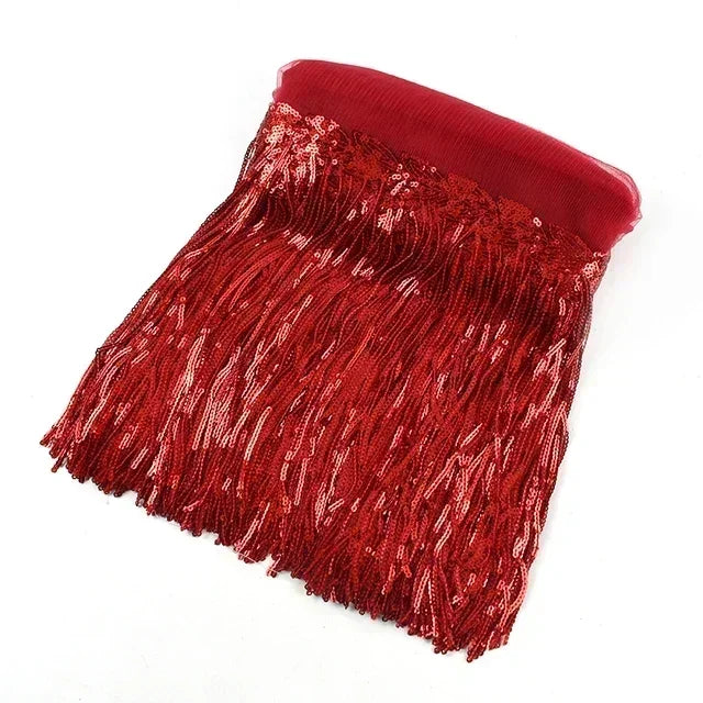 5/200Yards Meetee 10/18cm Sequin Tassel Lace Trim Fringe Trimming Ribbon for Clothing Dress Decoration DIY Sewing Accessories