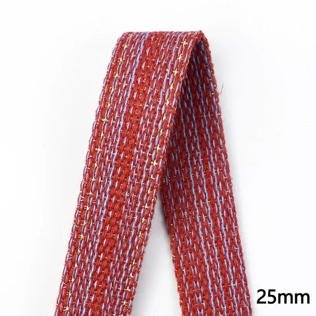 8/200M Polyester Cotton Webbing Strap Tape Jacquard Bag Shoes Backpack Label Ribbons DIY Sewing Biasband Clothing Accessories
