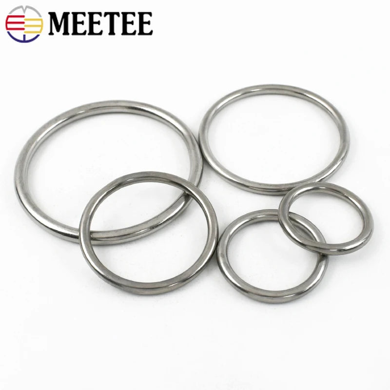 20/600Pcs 316# Stainless Steel Seamless O Rings Buckle Pet Collar Clasp Backpack Strap Hanging Bed Connection Anti-rust Ring