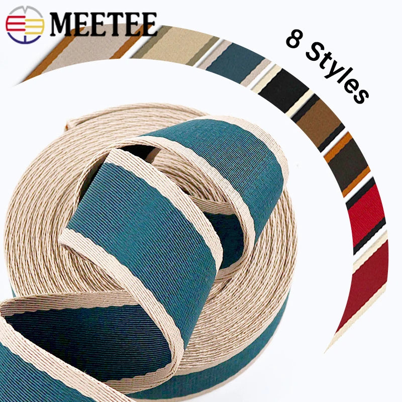 5/100M 38mm Jacquard Webbing Tape 1.8mm Thick Pet Collar Ribbon Band Bias Binding Bag Strap DIY Clothing Sewing Accessories