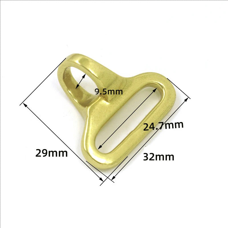 2/60Pcs 29/50mm Solid Brass Olecranon Snap Hook Outdoor Carabiner Keychain Luggage Backpack Hawl Shape Buckle DIY Accessories