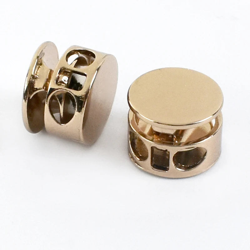 25/600Pcs Metal Cord Lock Double Hole Spring Stopper Cloth Elastic Buckles Bag Cords End Hat Rope Clasps DIY Sewing Accessories