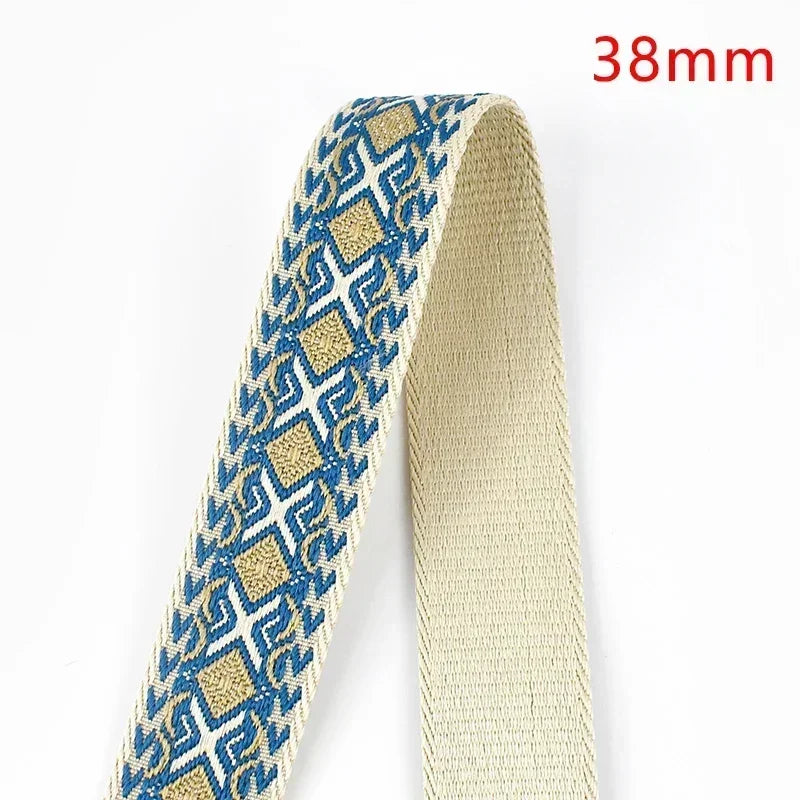 3/100Meters Meetee 38/50mm Jacquard Webbing Tape Bag Ribbon Strap Garment Sewing Decoration Ribbons Tapes Home Textile Accessory