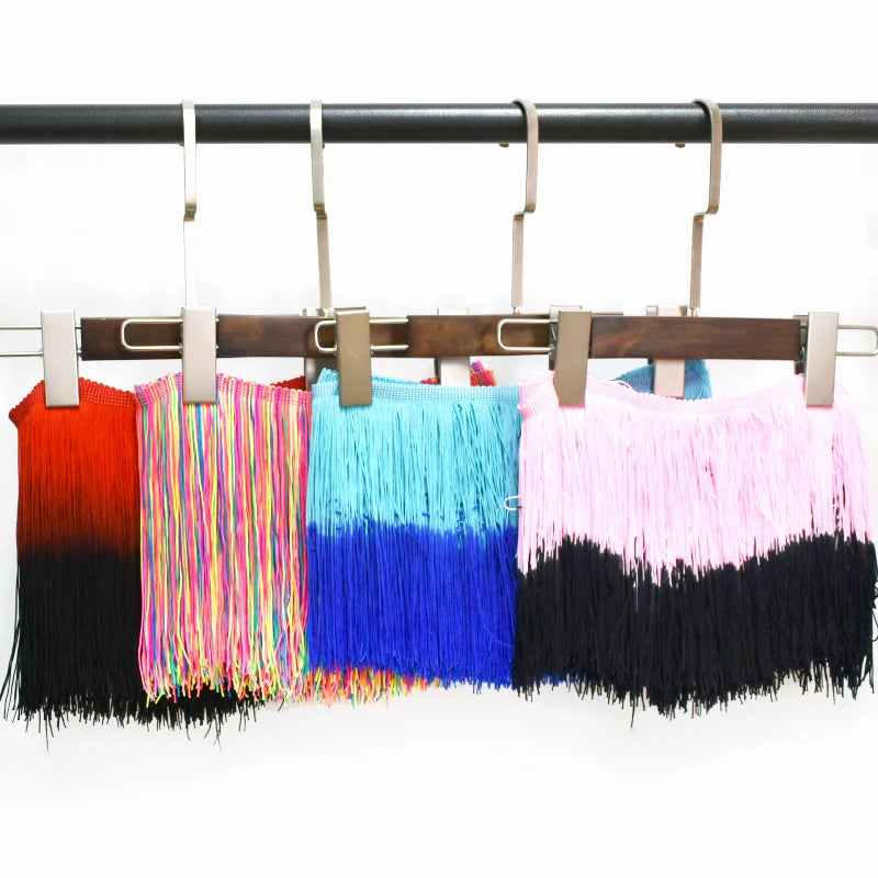 Meetee 2/50M 20cm Polyester Tassel Fringe Clothes Lace Trim Colorful Trimmings Curtain Webbing Ribbons DIY Sewing Accessories