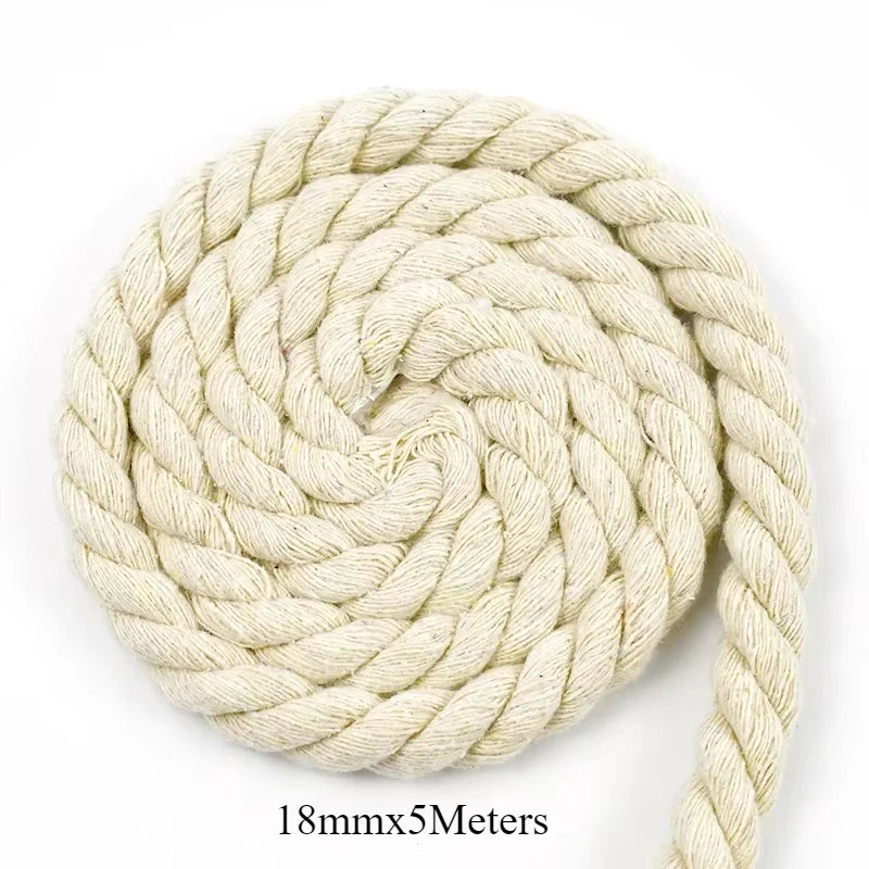 5/150Meter Meetee 5-20mm Beige Cotton Rope Thick Cords for Bag Strap Home Decor Accessories DIY Handmade Ropes Craft