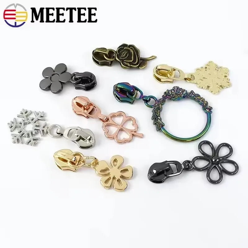 15/500Pcs 5# Nylon Zipper Sliders Zip Puller Head Bags Clothing Decoration Zippers Heads Repair Kit DIY Sewing Accessories