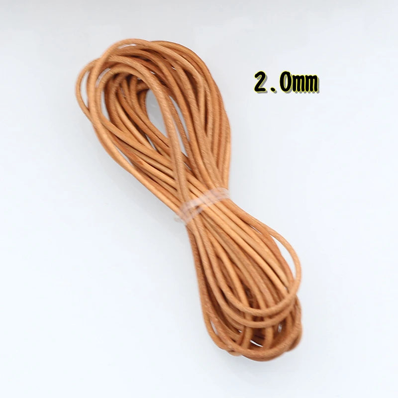 Meetee 3/100Meter 1.5/2/2.5/3/4/5mm Round Real Genuine Leather Cord Rope for Bracelet Necklace DIY Jewelry Cords Bags Craft Making