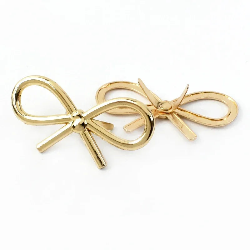 Meetee 20/600Pcs  44*22mm Bow Shoes Buckle Metal Bags Clothing Decor Buckles DIY Leather Craft Luggage Hardware Accessories BD437