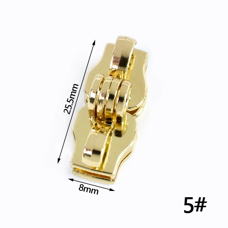 15/500Pairs 5# 8# 10# Zipper Slider for Nylon Zippers Luggage Repair Zip Double Hole Padlock Zips Puller Closure Ziper Cursor