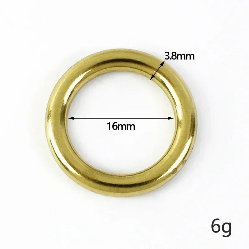 20/700Pcs Solid Brass O Ring Seamless Rings Buckle Hook Belt for Webbing Bag Stap Pet Collar Keychain Clasp DIY Leather Hardware