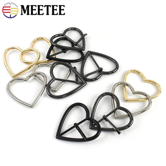 25/600Pcs 20-40mm Metal Buckles Clasp Heart Shape Adjust Roller Pin Buckle for Shoes Webbing Strap Bag Hanger Rings Accessories