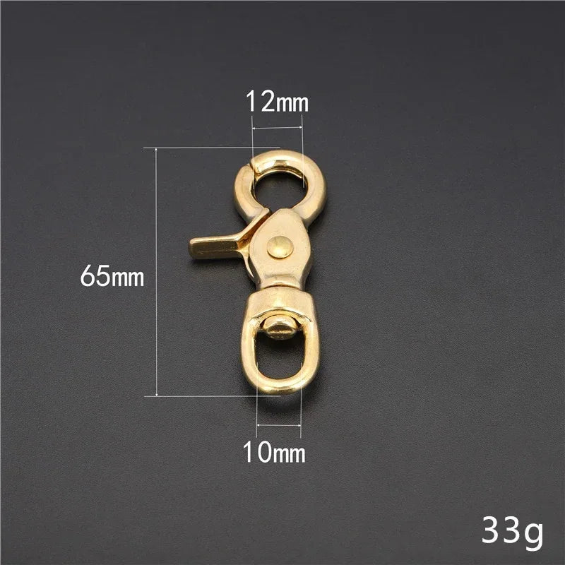 2/70Pcs Metal Buckles 10-38mm Solid Brass Trigger Snap Hook Swivel Lobster Clasp Handbag Strap Trigger Carabiner Spring Hooks