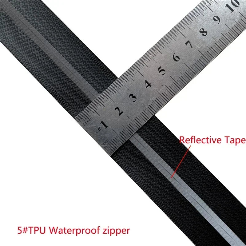 5/120Meters 3# 5# Waterproof Zipper Reflective Nylon Zippers Tapes for Bags Outdoor Clothing Backpack Zip Repair Kit DIY Sewing