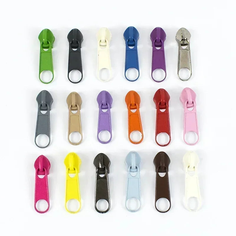 3# 5# Nylon Zipper Slider 30/1200Pcs Colorful Zip Pull Head Clothing Zippers Puller Backpack Closure Zips Sliders DIY Repair Kits