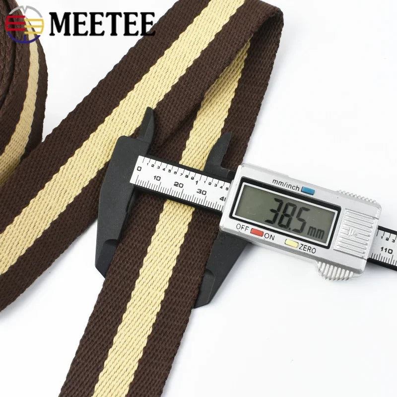 2/50Meters 38mm 2.5mm Thick Polyester Cotton Webbing DIY Sewing Jacquard Webbings Ribbons Clothes Bag Straps Hats Tapes