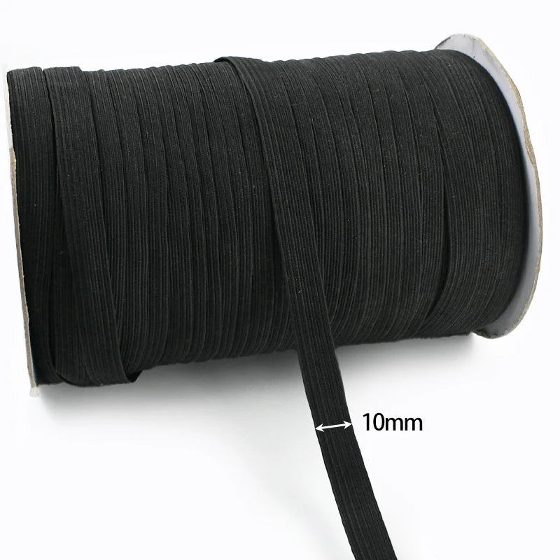 30/1000M Black White Sewing Elastic Band 3mm-50mm Garment Trousers Belt Rubber Bands Mask Strap Stretch Tape HairBand Bungee Cord