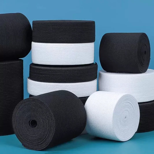 30/1000M Black White Sewing Elastic Band 3mm-50mm Garment Trousers Belt Rubber Bands Mask Strap Stretch Tape HairBand Bungee Cord