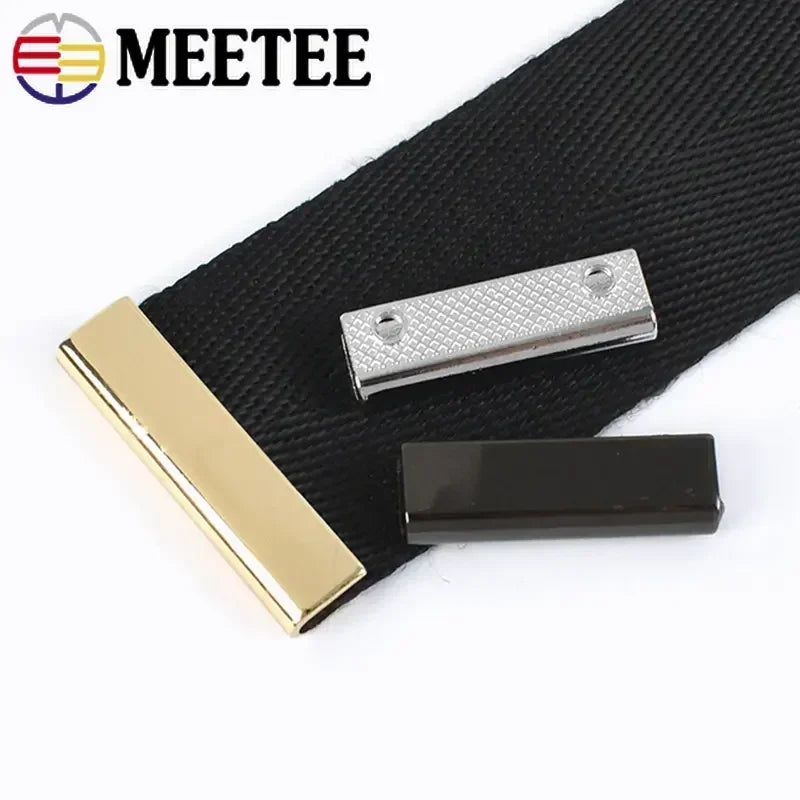 20/600Pcs 20-50mm Metal Tail Clip Corner Screws Edge Protector Buckle Bag Strap Cover Clasp Webbing End Clips DIY Accessories