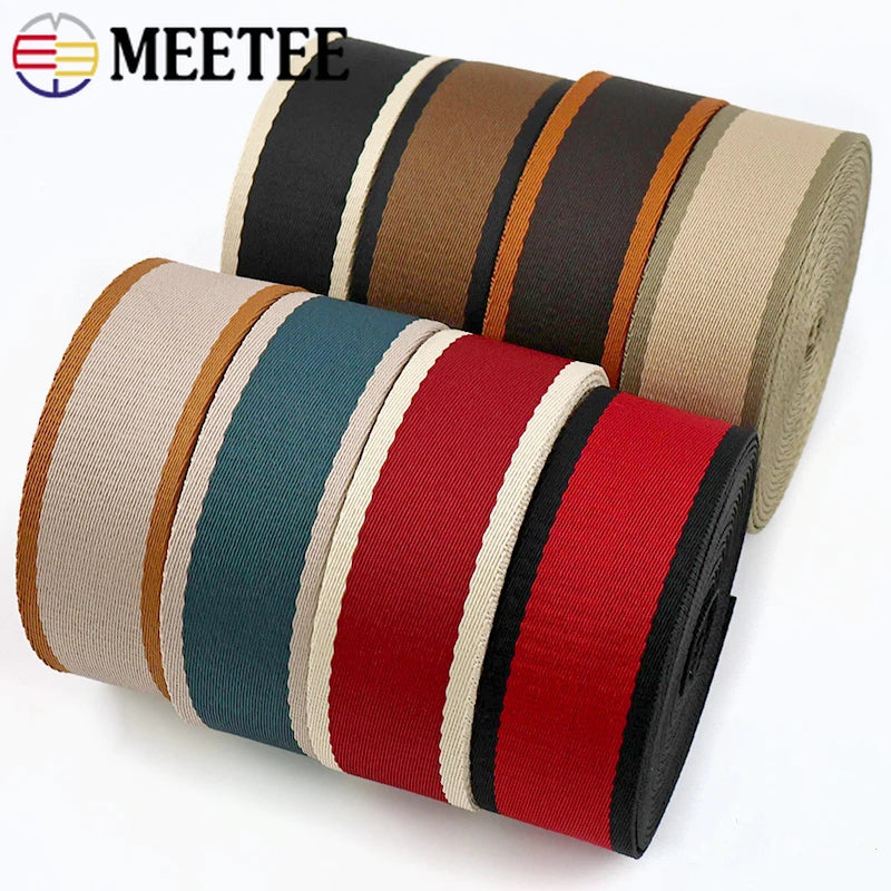 5/100M 38mm Jacquard Webbing Tape 1.8mm Thick Pet Collar Ribbon Band Bias Binding Bag Strap DIY Clothing Sewing Accessories