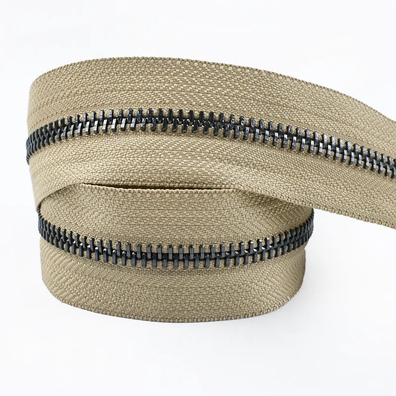 2/70Yards Meetee 5# Metal Zippers Tapes for Sewing Garment Bags Clothes Jacket Zipper Repair Kits Tailor Crafts Accessories