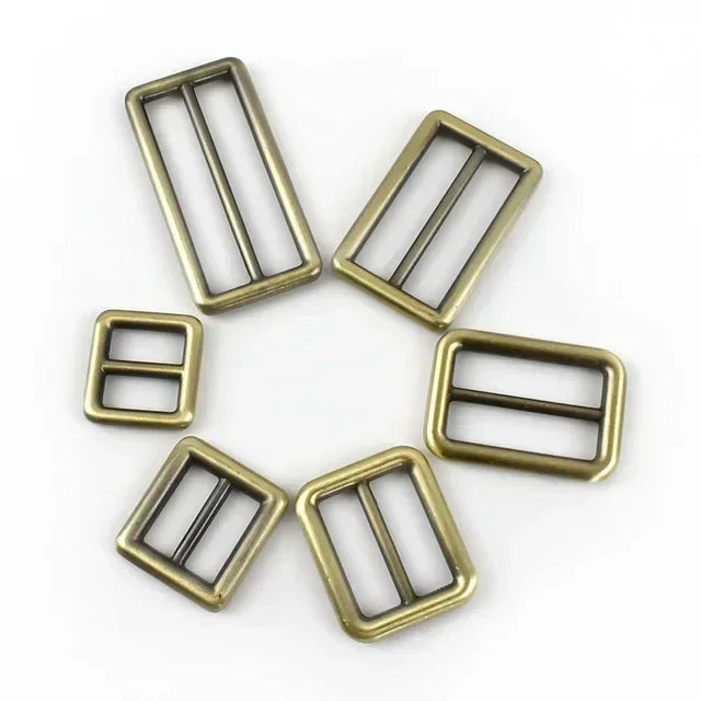 15/500Pcs 12-50mm Metal Buckles for Bag Strap Carabiner Ring Hook D Rings Adjuster Clasp Tri-Glide Slider Buckle Webbing Belt Clasps