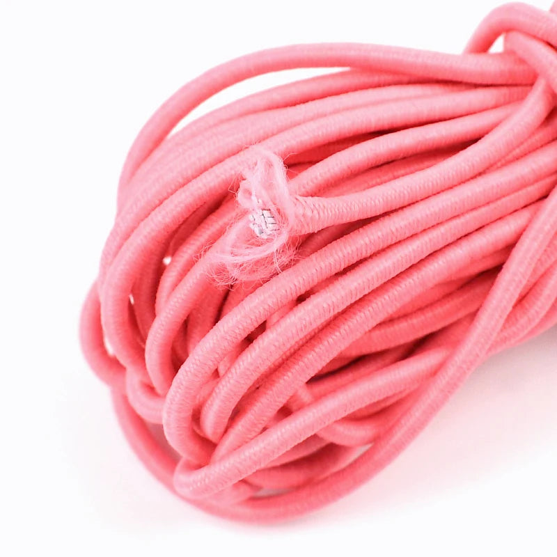 50/100Meters Color 2.5mm Round Elastic Ropes high elasticity rope HairBand Clothes Pants Rubber Band DIY Sewing Accessories