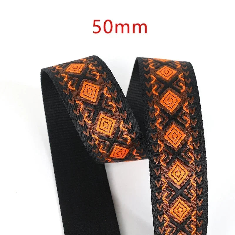 3/100Meters Meetee 38/50mm Jacquard Webbing Tape Bag Ribbon Strap Garment Sewing Decoration Ribbons Tapes Home Textile Accessory