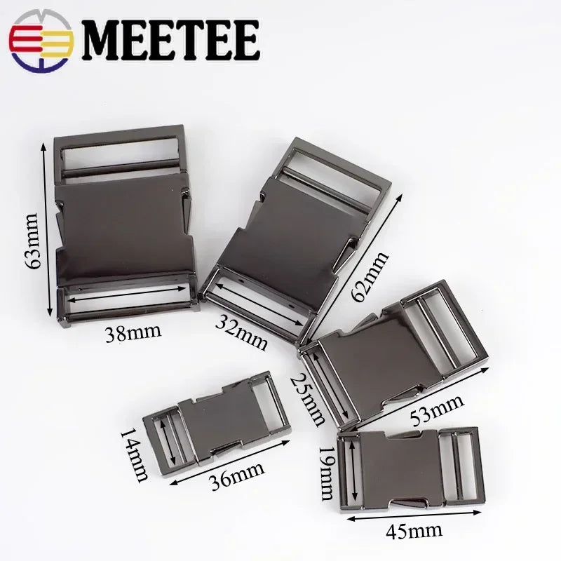 5/100Pcs Meetee Metal Side Release Buckles 14/19/25/31/38/50mm Pet Collar Backpack Bag Webbing Buckle DIY Paracord Bracelet Hardware
