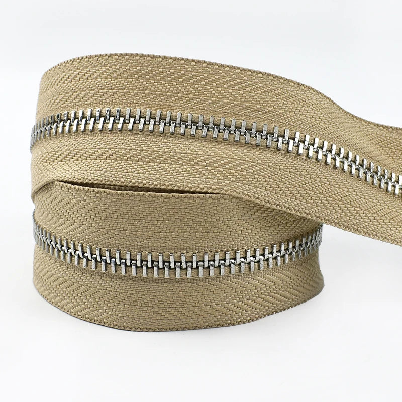 2/70Yards Meetee 5# Metal Zippers Tapes for Sewing Garment Bags Clothes Jacket Zipper Repair Kits Tailor Crafts Accessories
