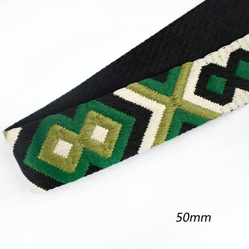 5/150Meters Nylon Webbing Band 38/50mm Jacquard Ribbon Strap 2mm Thick Handbag Garment Decorstive Webbings DIY Sewing Accessories