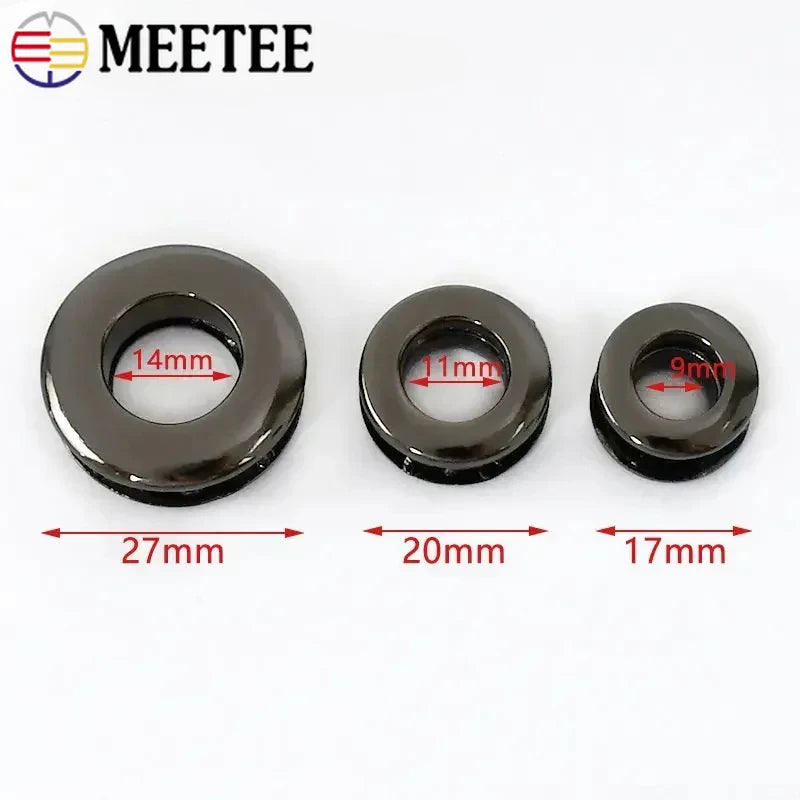 15/400Pcs 9/11/14mm Metal Bag Eyelets Leather Grommet Buckles Round Ring Clasps for Shoes Garment Rope Strap Hardware Accessories