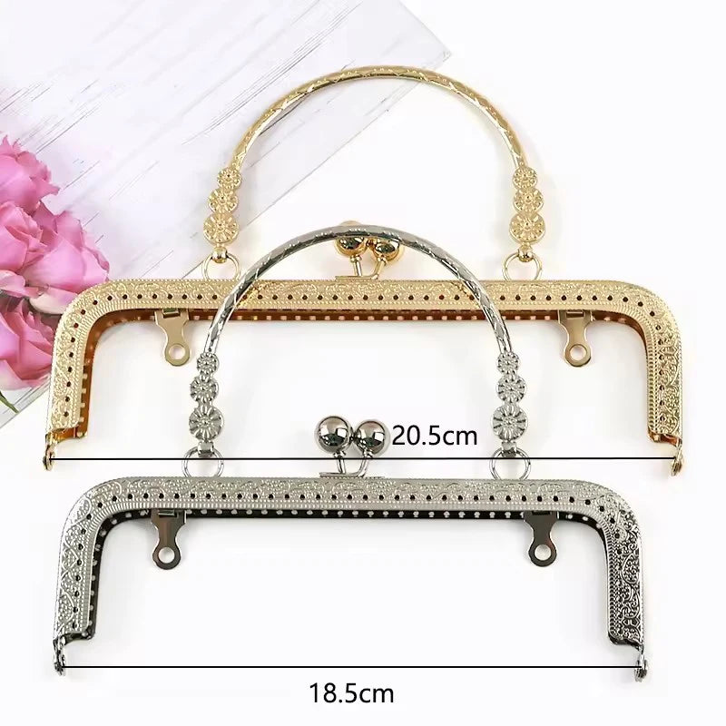 2/50Pcs 18cm/20cm Metal Purse Frame Bags Kiss Clasp Lock Handbag Clasps Clip Buckle DIY Bag Handle Making Hardware Accessories