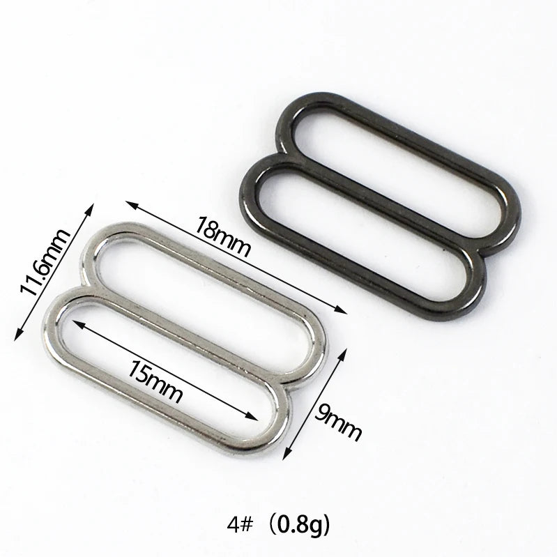 30Pcs Meetee 6-50mm Metal 8-shaped Tri-Glide Buckles Bra Rings Sliders Strap Adjust Hook Buckle Clsap DIY Bags Garment Accessory