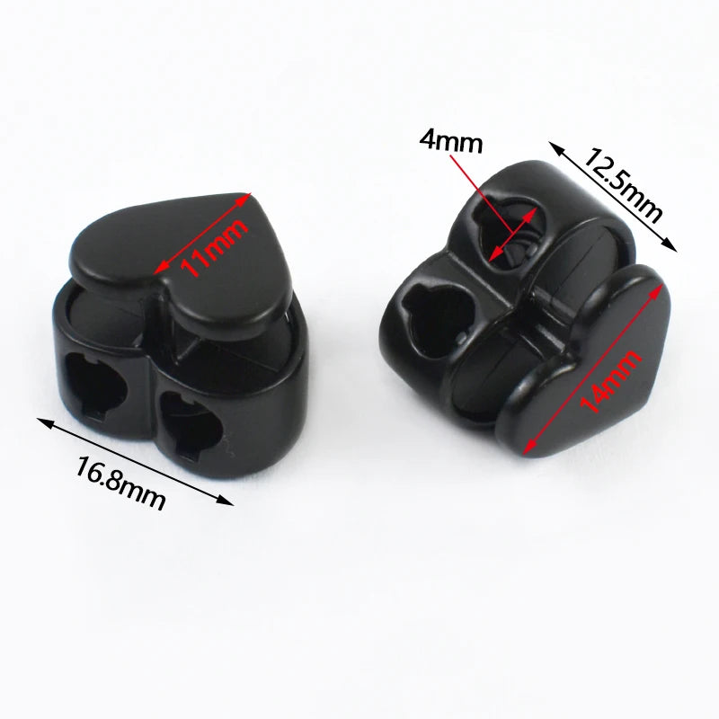 20/100Pcs 4mm Heart Metal Cord Lock Spring Snap Button Rope Stopper for Clothes Drawstring Bags Rope Adjuster Sewing Accessories