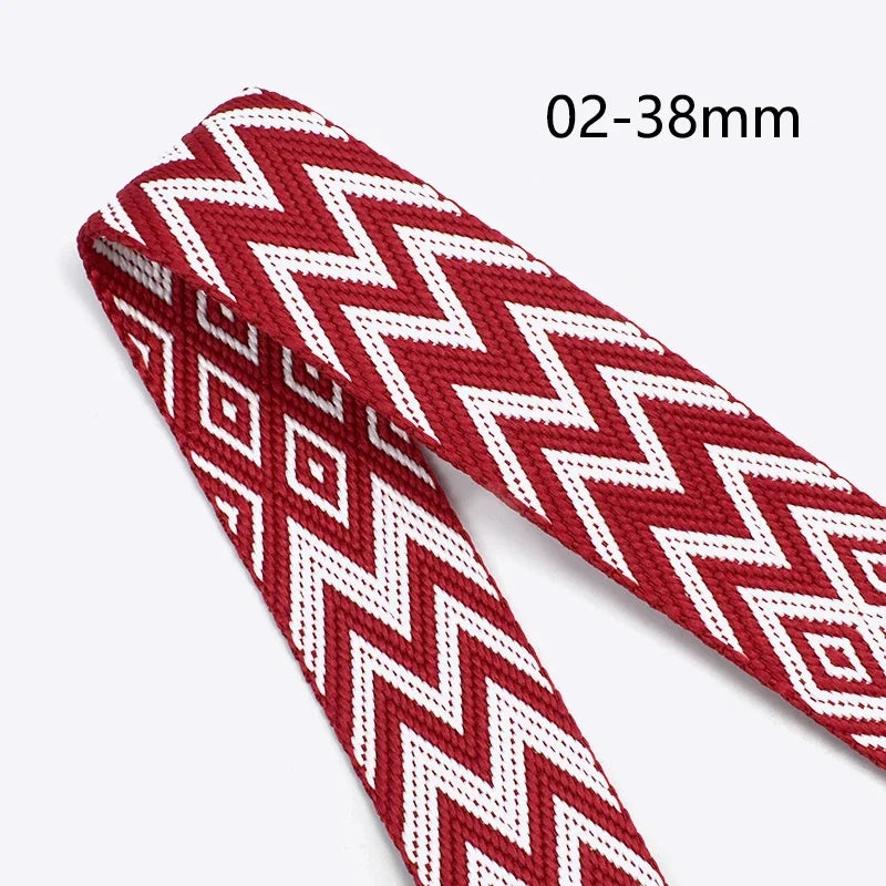 5/150M 2.2mm Thick 38/50mm Polyester Jacquard Webbing Canvas Ribbon for Strap Belt Tape Bag Backpack DIY Sewing Biasband Accessories