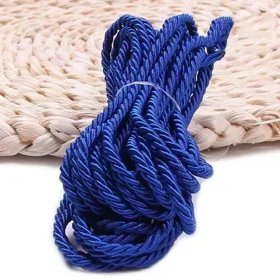 25/930M 3mm Polyester Twisted Braided Cord 3 Shares Ropes for Bag Strap Curtain Decorative Gift Box Rope DIY Sewing Accessory