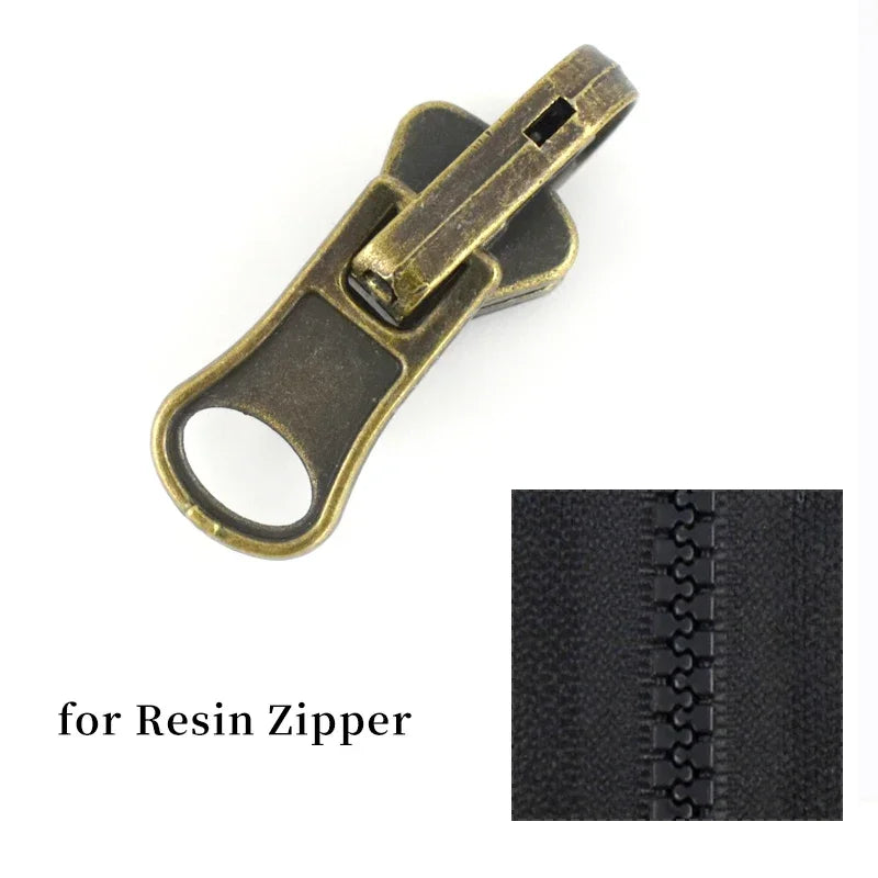 5/10/20Pc 5# Rotating Zipper Head for Resin Metal Nylon Zippers Double-sided Slider Puller Zip Repair Kit DIY Sewing Tailor Tool