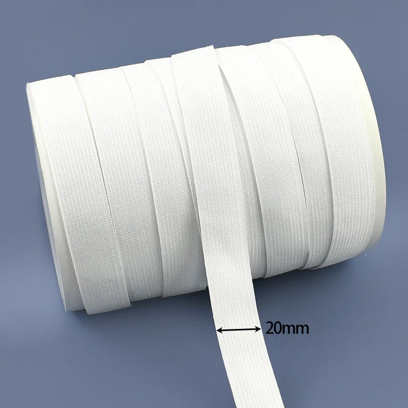 30/1000M Black White Sewing Elastic Band 3mm-50mm Garment Trousers Belt Rubber Bands Mask Strap Stretch Tape HairBand Bungee Cord