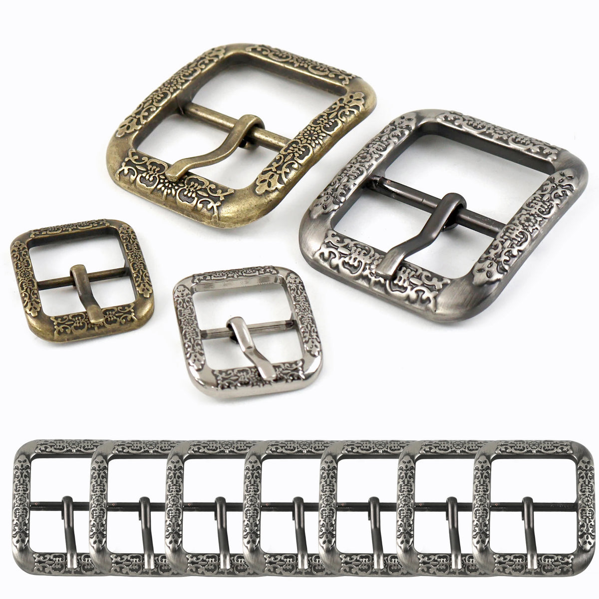 8/200Pcs 20/35/40mm Vintage Ancient Silver Brass Metal Belt Buckles Leather Waistband Adjust Pin Buckle Apparel Fastex Clasp Head