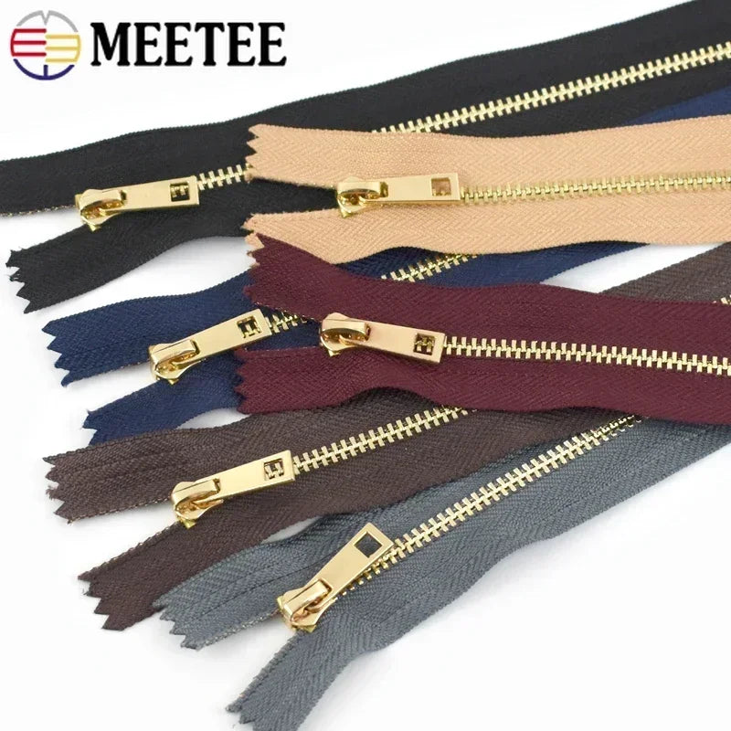 15/400Pcs 3# Metal Zippers 15/20/25/30cm Close-End Zipper Clothing Pocket Decoration Zips Closure Zip for Sewing Repair Kit