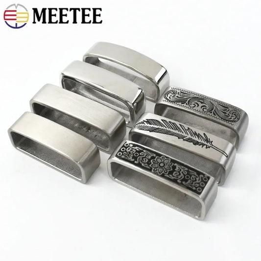 3/100Pcs 35/40mm Solid Stainless Steel Metal Ring Belt Loop Buckle Men's Keeper Jeans Clothing Accessories for 34-39mm Belts