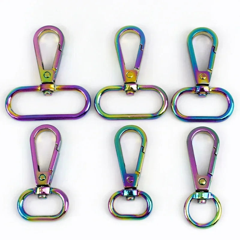15/500Pcs Carabiner Clip Metal Buckles 13-50mm O Ring Snap Hook Dog Collar Swivel Trigger Lobster Clasp Hanger Buckle Bag Accessories